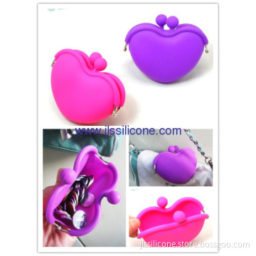 Heart Shaped Silicone Coin Wallet Purse 